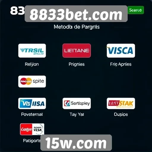 Métodos de pagamento suportados pelo 8833bet.com